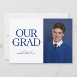 ONZE AFSTUDEERDER Blauw Wit 2 foto Afstuderen Kaart