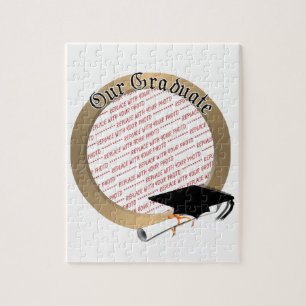 Onze Afstuderen Graduation Cap w / Gold Lijst Legpuzzel
