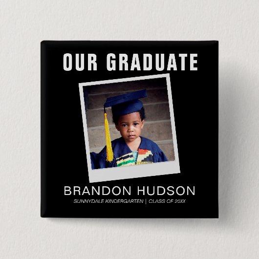 Onze Afstuderen Instant Photo | AFSTUDEREN Vierkante Button 5,1 Cm (Voorkant)