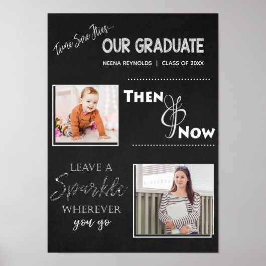 Onze Afstuderen | Nu en dan | Foto Afstuderen Poster (Voorkant)