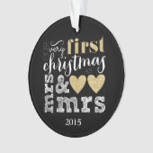 Onze allereerste kerst als Mrs & Mrs Ornament (voorkant)