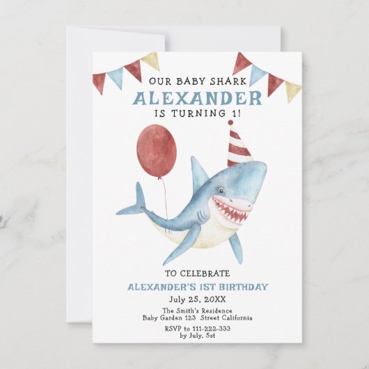Onze Baby haai 1e verjaardag onder het Zee Kaart (Voorkant)