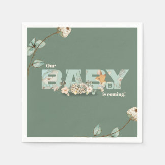 Onze Baby komt met groene Baby showers servetten