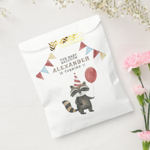 Onze baby wasbeer 1e verjaardag bedankzakje