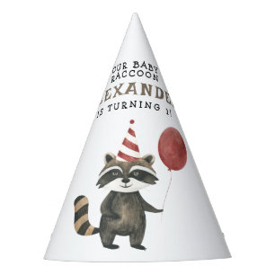Onze baby wasbeer 1e verjaardag feesthoedjes