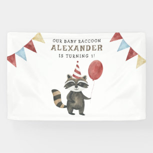 Onze baby wasbeer 1e verjaardag spandoek