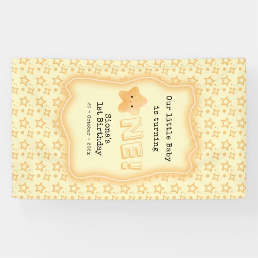 Onze Baby wordt een Schattigee ster 1e verjaardag Spandoek (Horizontaal)