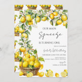 Onze belangrijkste Squeeze Lemon Verjaardag Kaart (Voorkant / Achterkant)