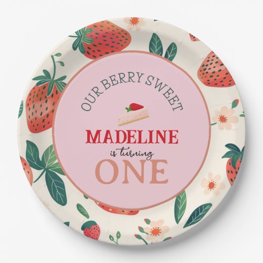 Onze Berry Sweet Verjaardag Papieren Bordje (Voorkant)