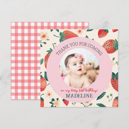 Onze Berry Sweet Verjaardags Platte Bedankkaart (Voorkant / Achterkant)