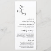 Onze beste dag, modern minimalistisch huwelijkspro programma (Voorkant)