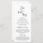 Onze beste dag, modern minimalistisch trouwprogram programma (Voorkant / Achterkant)