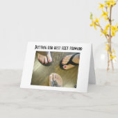 ONZE BESTE VOETEN NAAR VOREN ZETTEN = VERJAARDAG KAART (Gele Bloem)