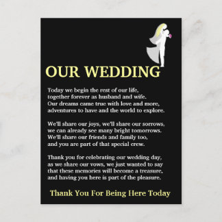 Onze bruiloft briefkaart