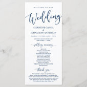 Onze bruiloft-ceremonie, Classy Navy Blue-programm Programma (Voorkant)