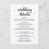 Onze bruiloft details, rustiek script, bruin kraft informatiekaartje (Voorkant)