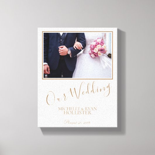 Onze bruiloft Elegante bruiloft Keepsake Foto Canvas Afdruk (Voorkant)