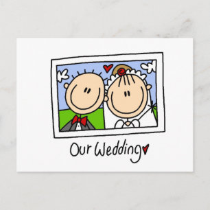 Onze bruiloft- en bruidehemden en -cadeautjes briefkaart