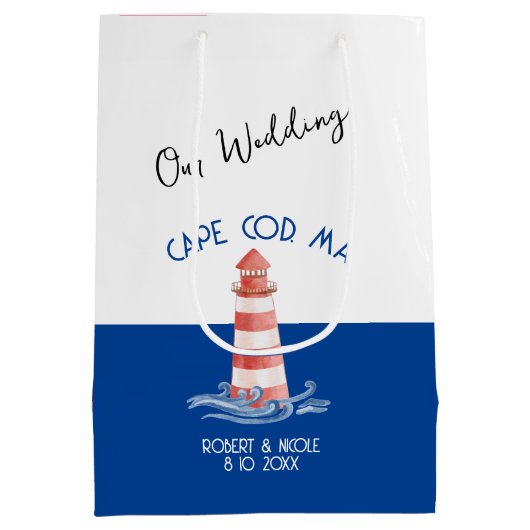 Onze bruiloft geschenkzak - klein, glanzend medium cadeauzakje (Achterkant)