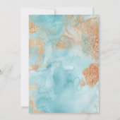 Onze bruiloft Gold Turquoise Abstracte bruiloft Kaart (Achterkant)
