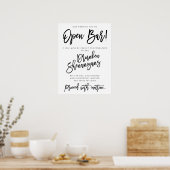 Onze Bruiloft Heeft Een Open Bar Bord Wit Poster (Keuken)