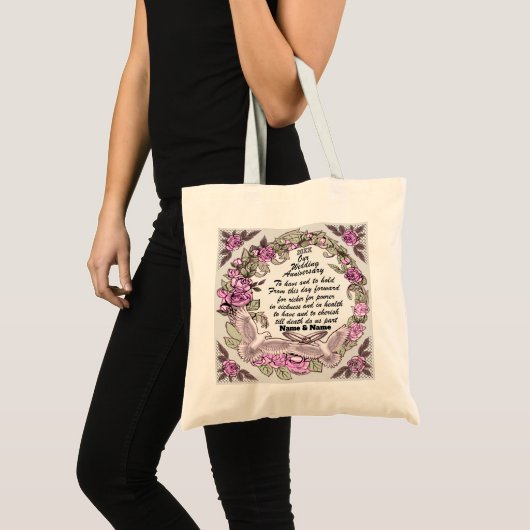 Onze bruiloft Jubileum canvas tas (Voorkant (product))