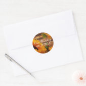 Onze bruiloft Stickers Ronde, rustieke Herfst Zonn (Envelop)