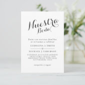 Onze Bruiloft Uitnodiging ZwartWitSpaanse Huwelijk (Staand voorkant)