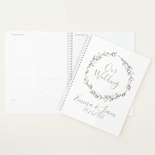 Onze bruiloft Waterverf Greenery Names Wedding Planner (Display)