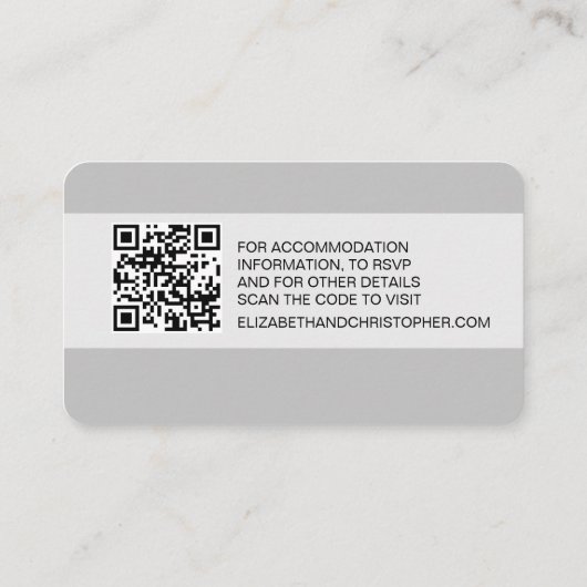 Onze bruiloft website QR code aangepaste foto scan Informatiekaartje (Achterkant)