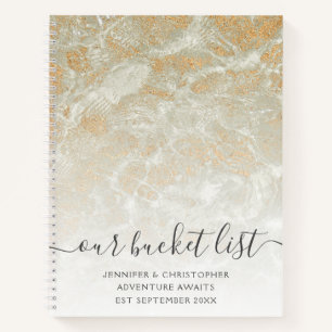Onze Bucket List Sand Marble Gold Glitter Notitieboek