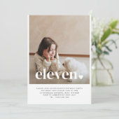 Onze Coeur Photo Anniversaire Invitation (Debout devant)