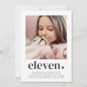 Onze Coeur - Photo Carré Invitation Anniversaire (Devant)