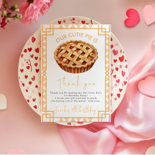Onze Cutie Pie 1e verjaardagsfeestje Bedankkaart