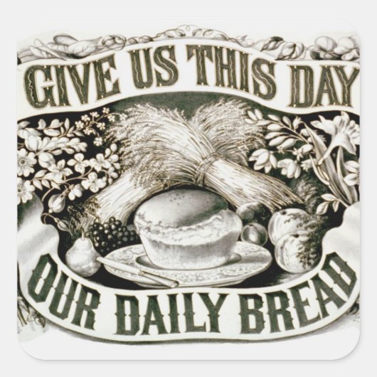  Onze dagelijkse Christelijke Prayer 1872 Vierkante Sticker (Voorkant)