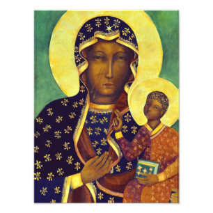 Onze dame Czestochowa Black Madonna Icon Poland Foto Afdruk
