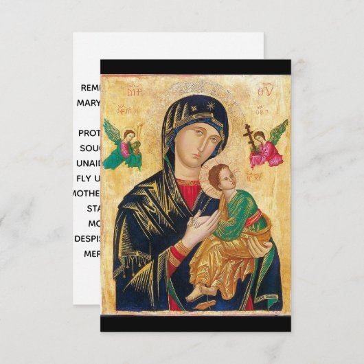 Onze Dame Perpetual Help Prayer Card (Voorkant / Achterkant)