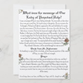 Onze Dame Perpetual Help Prayer Card Kaart (Achterkant)