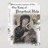 Onze Dame Perpetual Help Prayer Card Kaart (Voorkant / Achterkant)