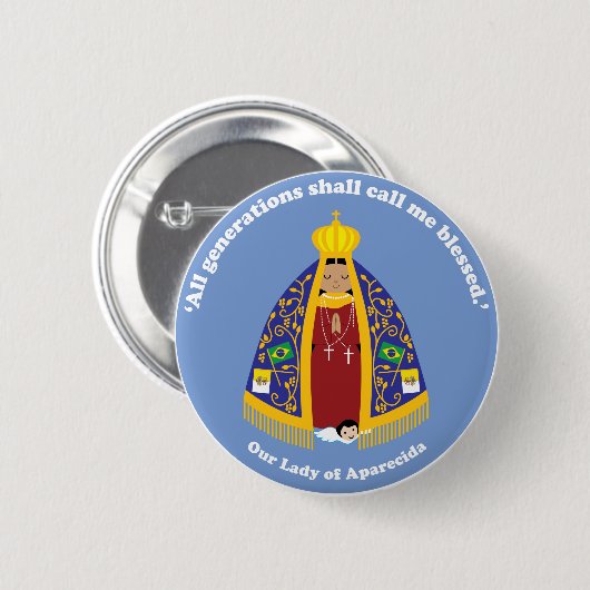 Onze dame van Aparecida Ronde Button 5,7 Cm (Voorkant /achterkant)