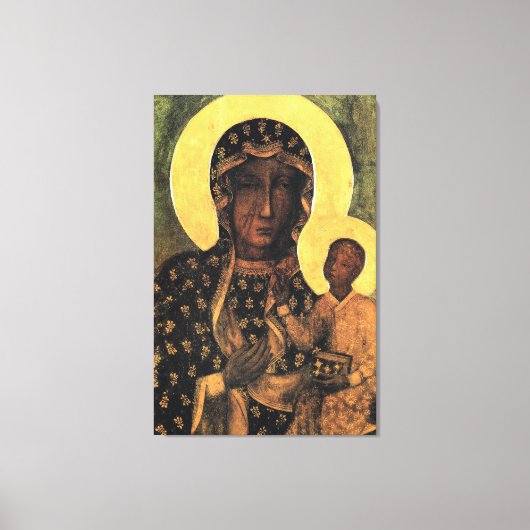Onze dame van Czestochowa Maagd Mary Poland Madonn Canvas Afdruk (Voorkant)