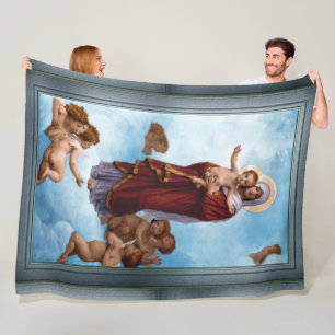 Onze dame van de Angels door William Bouguereau Fleece Deken