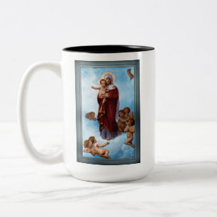 Onze dame van de Angels door William Bouguereau Tweekleurige Koffiemok