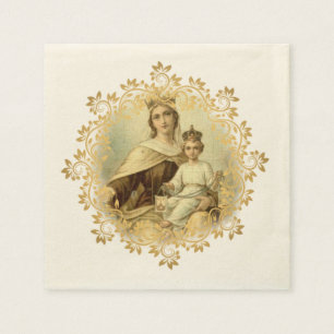 Onze dame van de berg Carmel Baby Jesus Scapular Servetten