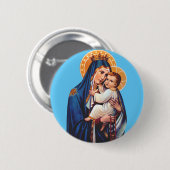 Onze dame van de berg Carmel Ronde Button 5,7 Cm (Voorkant /achterkant)