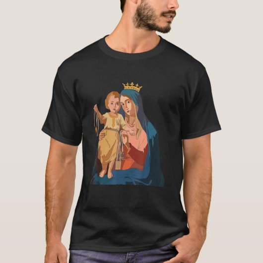 Onze dame van de berg Carmel Scapular St Teresa va T-shirt (Voorkant)
