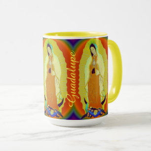 onze dame van de guadalupe Two-Tone koffiekoffie-m Mok