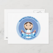 Onze dame van de Rosary Briefkaart (Voorkant / Achterkant)