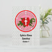 Onze dame van de Rosary nodigt uit Kaart (Staand voorkant)