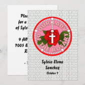 Onze dame van de Rosary nodigt uit Kaart (Voorkant / Achterkant)